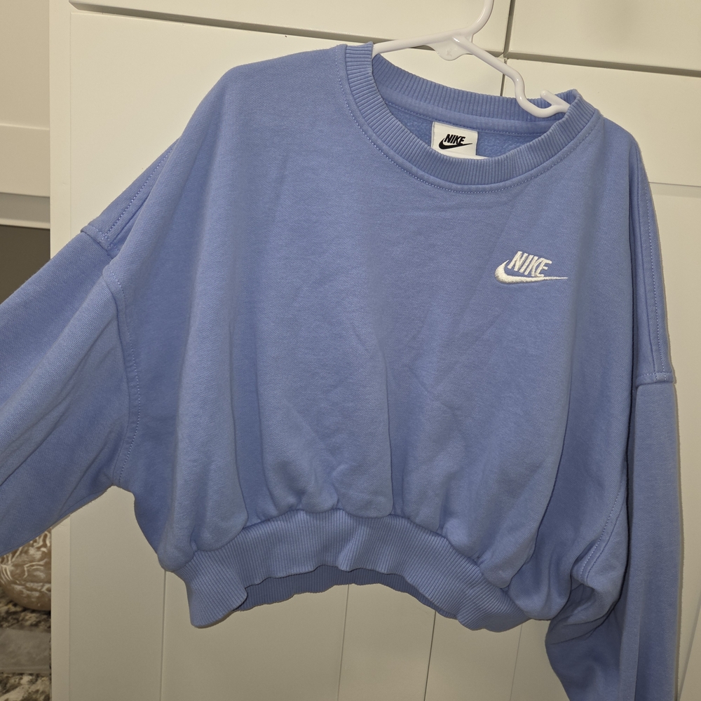 Nike Girl's Cropped Crew Sweatshirt - Periwinkle Blue